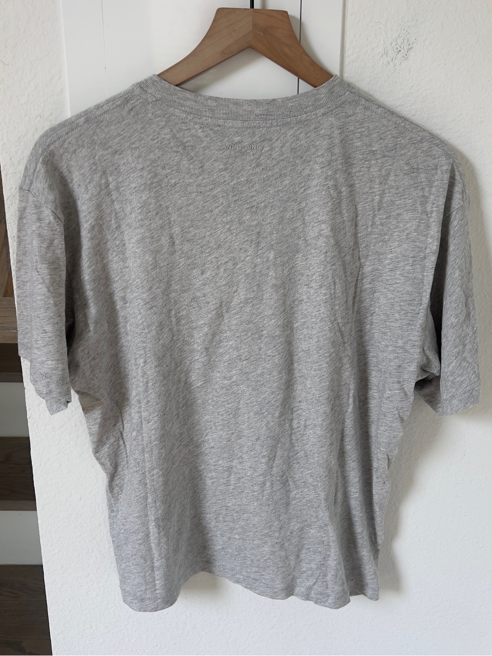 Anine Bing Cohen La Beverly Hills Tee in Washed Heather Grey NWT - Picture 3 of 8